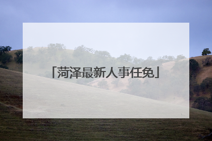 菏泽最新人事任免