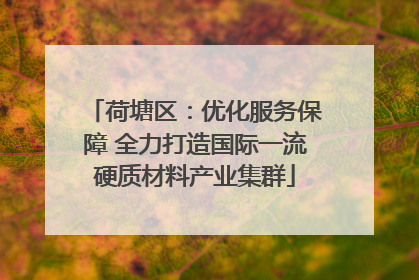 荷塘区：优化服务保障 全力打造国际一流硬质材料产业集群
