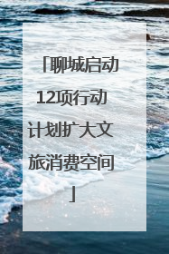 聊城启动12项行动计划扩大文旅消费空间