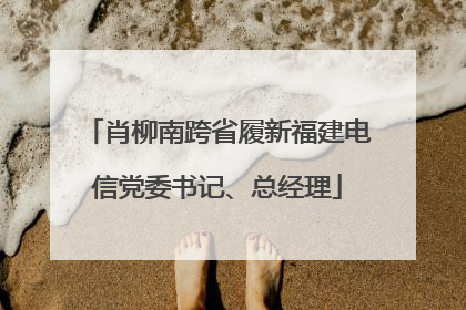 肖柳南跨省履新福建电信党委书记、总经理