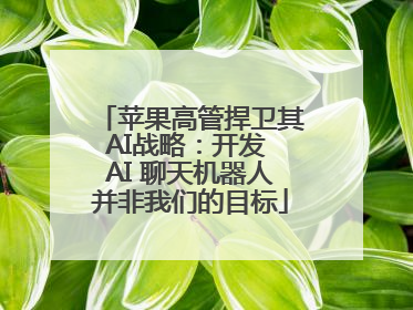 苹果高管捍卫其AI战略：开发 AI 聊天机器人并非我们的目标