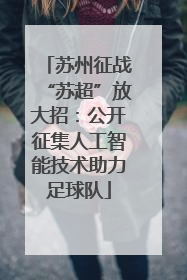 苏州征战“苏超”放大招：公开征集人工智能技术助力足球队