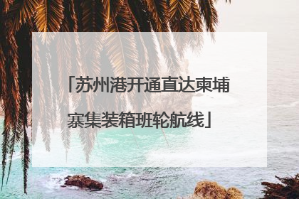 苏州港开通直达柬埔寨集装箱班轮航线