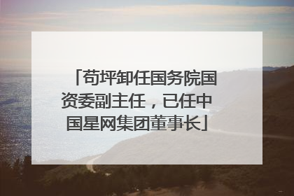 苟坪卸任国务院国资委副主任，已任中国星网集团董事长