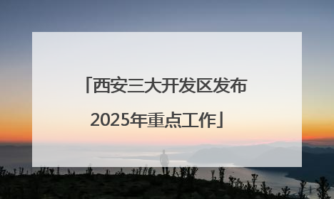 西安三大开发区发布2025年重点工作
