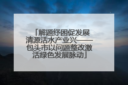 解题纾困促发展 清源活水产业兴——包头市以问题整改激活绿色发展脉动