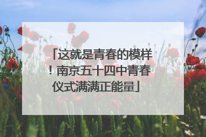这就是青春的模样！南京五十四中青春仪式满满正能量