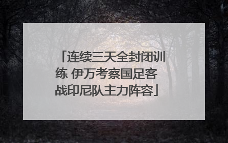 连续三天全封闭训练 伊万考察国足客战印尼队主力阵容