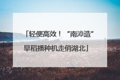 轻便高效！“南漳造”旱稻播种机走俏湖北
