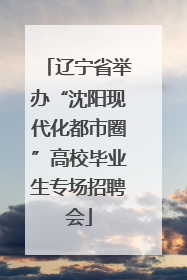 辽宁省举办“沈阳现代化都市圈”高校毕业生专场招聘会