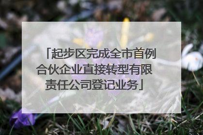 起步区完成全市首例合伙企业直接转型有限责任公司登记业务
