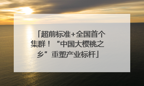 超前标准+全国首个集群！“中国大樱桃之乡”重塑产业标杆