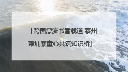 跨国漂流书香载道 泰州柬埔寨童心共筑知识桥