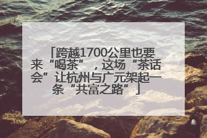 跨越1700公里也要来“喝茶”，这场“茶话会”让杭州与广元架起一条“共富之路”