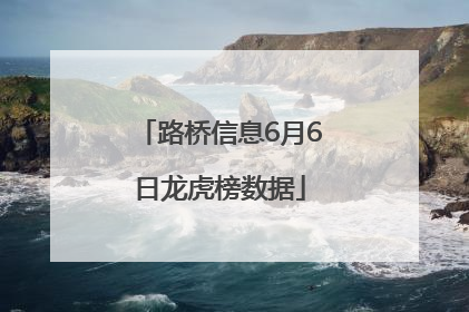 路桥信息6月6日龙虎榜数据
