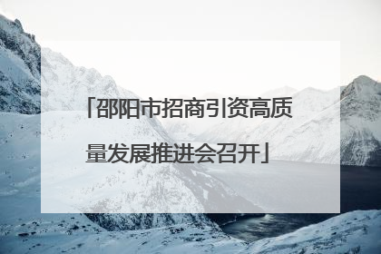 邵阳市招商引资高质量发展推进会召开