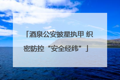 酒泉公安披星执甲 织密防控“安全经纬”