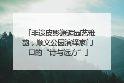 非遗皮影邂逅园艺雅韵，顺义公园演绎家门口的“诗与远方”