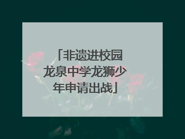 非遗进校园 龙泉中学龙狮少年申请出战