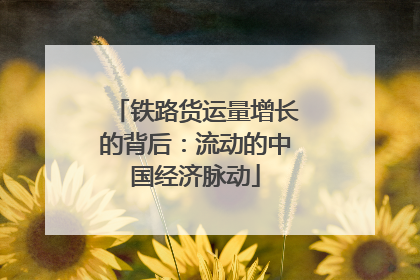 铁路货运量增长的背后：流动的中国经济脉动