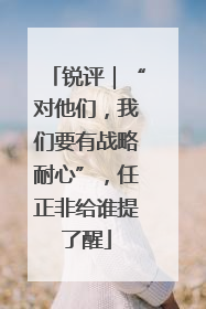 锐评｜“对他们，我们要有战略耐心”，任正非给谁提了醒