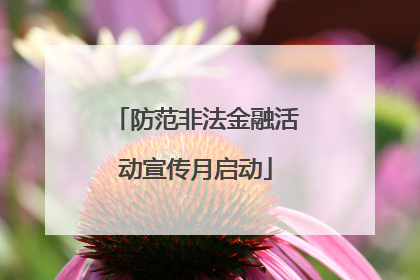 防范非法金融活动宣传月启动