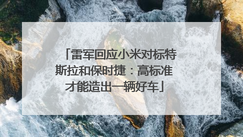 雷军回应小米对标特斯拉和保时捷：高标准才能造出一辆好车