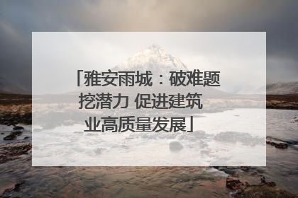 雅安雨城：破难题 挖潜力 促进建筑业高质量发展