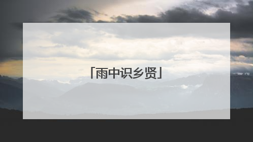 雨中识乡贤