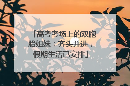 高考考场上的双胞胎姐妹：齐头并进，假期生活已安排