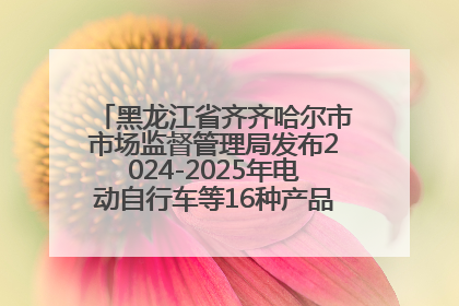黑龙江省齐齐哈尔市市场监督管理局发布2024-2025年电动自行车等16种产品质量监督抽查情况