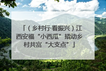 （乡村行·看振兴）江西安福“小西瓜”撬动乡村共富“大支点”