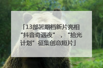 13部暑期档新片亮相“抖音奇遇夜”，“拾光计划”征集创意短片