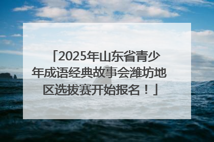 2025年山东省青少年成语经典故事会潍坊地区选拔赛开始报名！