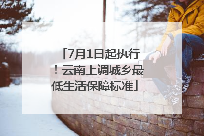 7月1日起执行！云南上调城乡最低生活保障标准