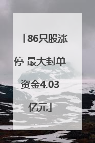 86只股涨停 最大封单资金4.03亿元