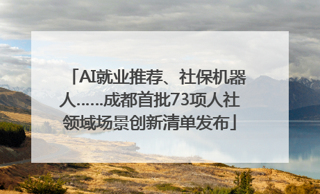 AI就业推荐、社保机器人……成都首批73项人社领域场景创新清单发布