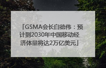 GSMA会长白德伟：预计到2030年中国移动经济体量将达2万亿美元