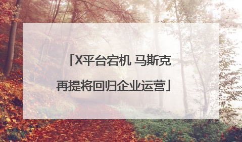 X平台宕机 马斯克再提将回归企业运营
